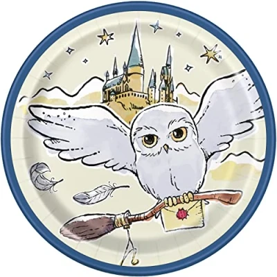Immagine di Unique Piatti di Carta 18 cm Festa a Tema Harry Potter Confezione da 8, Multicolore, Centimeters, 23934EU