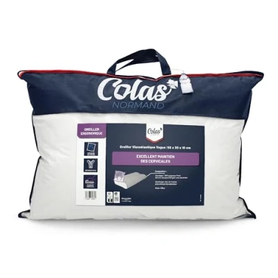 Immagine di COLAS NORMAND Cuscino Ergonomico Onda Memoria Di Forma 50 x 30 10 cm Schiuma Poliuretano Viscoelastica 100% Poliestere Maglia Stretch con Zip