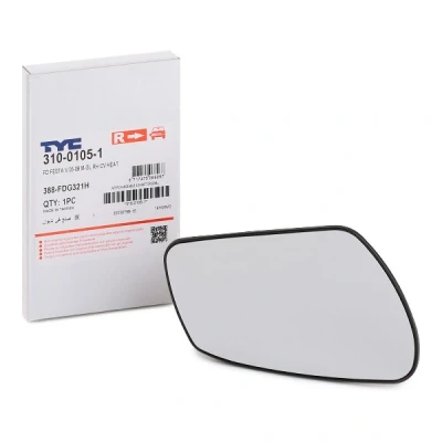 Immagine di TYC 310 0105 1 Vetro Specchio Retrovisore Dx FORD: FIESTA 5, Focus 2, 2 Kombi