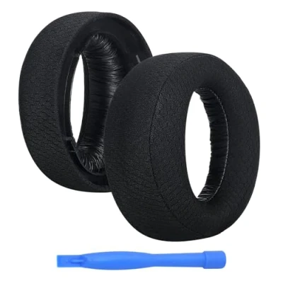 Immagine di Cuscinetti Auricolari di Ricambio per Sony PlayStation 5 3D Pulse Wireless Headset PS5 MMOBIEL Mesh Fabric Cuffie Padiglioni Nero