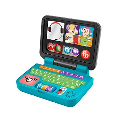 Immagine di Fisher Price Ridi e Impara Il Mio Primo Laptop, Giocattolo Elettronico con Contenuti Educativi Smart Stages, per Bambini 6+ Mesi, Edizione: Francese, HGW99