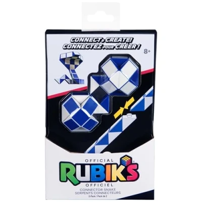 Immagine di Rubik&#039;s Connector Snake, confezione da 2 cubi puzzle 3D, giocattolo antistress, idea regalo, per adulti e bambini dagli 8 anni in su, Multicolore, 6064893
