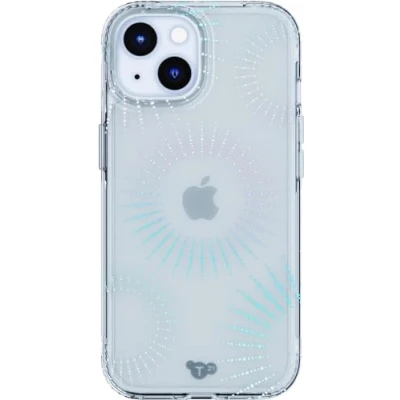 Immagine di tech21 Evo Sparkle Custodia per iPhone 15 Plus Compatibile con MagSafe protettiva antiurto Lunar Clear
