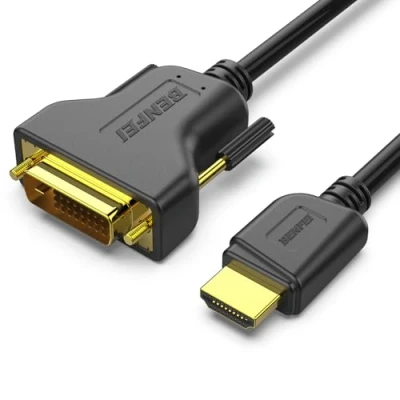 Immagine di BENFEI cavo HDMI a DVI, 0,9 m bidirezionale DVI D 24 + 1 maschio adattatore ad alta velocità compatibile 1080P Full HD con Raspberry Pi, Roku, Xbox One, PS4 PS3