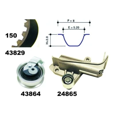 Immagine di MAPCO 23902 Kit cinghia di distribuzione 150 AUDI: A4 B7 Avant, B6 A6 C5 VOLKSWAGEN: Passat B5 GP Variant