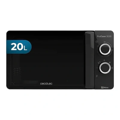 Immagine di Cecotec Forno a Microonde ProClean 3030 da 20 Litri, 700 W, Rivestimento Ready2Clean, 6 livelli di funzionamento, Timer 30 min, Modalità scongelamento, Colore nero