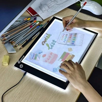 Immagine di A4 LED Copy Board Super Thin Light Box Drawing Pad Tracing Table USB Cable with Brightness Adjustable for Artists, Animation,Drawing, Sketching, Animation, X ray Viewing（Senza penna）