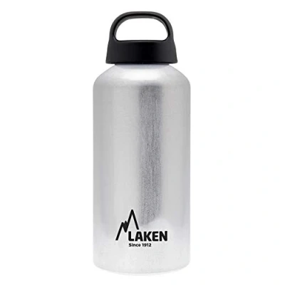 Immagine di Laken Classic Borraccia Bottiglia d&#039;acqua con Apertura Ampia e Tappo a Vite Impugnatura, 0,6L, Argento