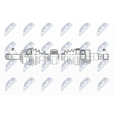 Immagine di NTY NPW PL 131 Albero motore / Semiasse Assale anteriore Dx 953 Cambio manuale OPEL: Adam, Corsa E Hatchback