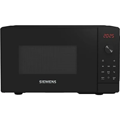 Immagine di Siemens FF023LMB2 iQ300 forno a microonde, 44 x 26 cm, 800 Watt, piatto girevole 27 fermata porta sinistra, cookControl7 programmi automatici, tasto preferito nero, 20 l