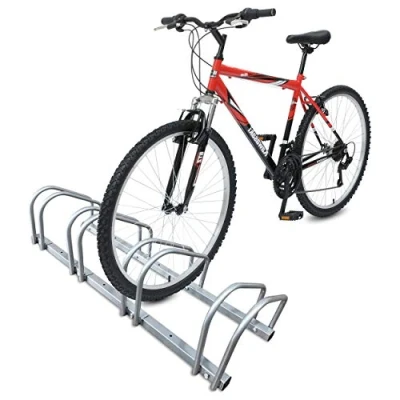 Immagine di VOUNOT Rastrelliera per Biciclette, Portabici, Installazione a pavimento e parete, 4 Posti, Argento