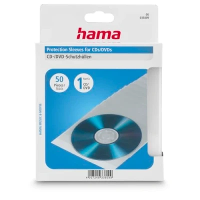 Immagine di Hama Custodie per CD/DVD, confezione da 50, colore: Trasparente