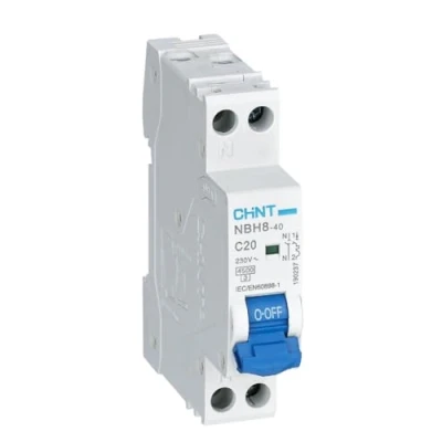 Immagine di CHINT 70020 NBH8 INTERRUTTORE MAGNETOTERMICO 1P+N 32A CURVA C 4, 5KA 1MOD 190239