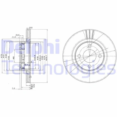 Immagine di DELPHI BG2784 Disco freno 280 22 4 ventilato Oleato non trattato senza cuscinetto ruota, anello sensore ABS AUDI: Coupe B3, Cabriolet B4