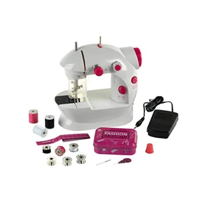 Immagine di Theo Klein 7901 Macchina da cucire per bambini Fashion Passion, Con pedale, 2 livelli di velocità e tanti accessori, Funzionamento a batterie manuale, Dimensioni: 19,5 cm x 12,5 20 cm, Giocattolo partire dagli 8 anni età