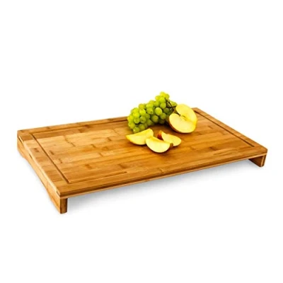 Immagine di Relaxdays Tagliere in Bambù, Accessori per la Cucina, Ripiano Tagliare XL, H x L P: 4,5 52 29 cm, Marrone