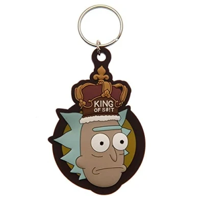 Immagine di Pyramid International Rick and Morty Portachiavi in gomma, con cerniera o zaino (design King of Sh* t) Merchandising ufficiale, Taglia unica (RK39323C), Misto, unica, Moderno
