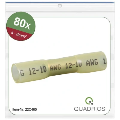 Immagine di Quadrios 22C465 Giuntafilo intermedio con guaina termoretraibile 4 mm² 6 Completamente isolato Giallo 1 KIT