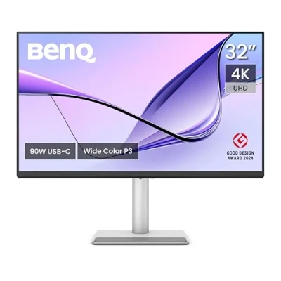 Immagine di BenQ MA320U Monitor per MacBook Pro/Air 32 4K 3840x2160, Due USB C, Alimentazione 90W, Compatibile con colori Mac, Hub USB, Comandi volume/luminosità Supporto regolabile, Gamma colore P3