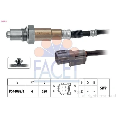 Immagine di FACET 10.8514 Sonda lambda con materiale di fissaggio riscaldato, planare, Filettatura prelubrificata