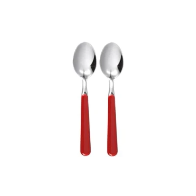 Immagine di Excelsa Set Cucchiaini in Acciaio Inox, Rosso, 2 Pezzi