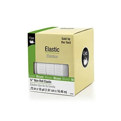 Immagine di Dritz 9406W Elastico Non Arrotolato, 9,5 x 16,7 m, Bianco, Poliestere, 3/4 Inch by 18 Yard, 16 unità