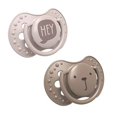 Immagine di LOVI Ciuccio 3 6 Mesi, Succhietti Bimba con Tettarella in Silicone, Suggerimento dinamico, Collezione Hey Girl, 2 pezzi, Marrone