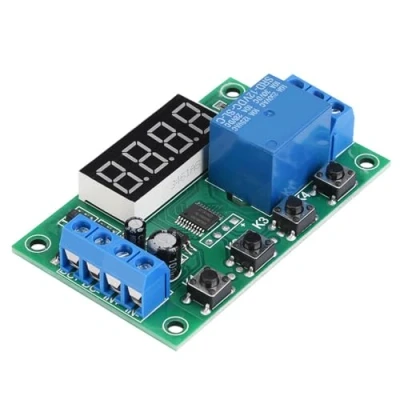 Immagine di Interruttore a relè, 30g/1,1 Oz Display LED YYC 2S Regolabile Timer Relè Modulo di Controllo Automazione con Materiale Plastico, 24 Funzioni Comuni, (12V)