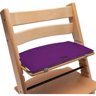 Immagine di cuscino per seggiolone compatibile con Stokke Tripp Trapp (viola/grigio), sedia, in feltro, accessorio sedia bambini, scale legno
