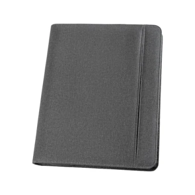 Immagine di Genie München Cartella elegante A4 sottile e resistente in nylon strutturato similpelle, blocco per scrivere, supporto tablet vano smartphone portapenne, scomparto biglietti da visita