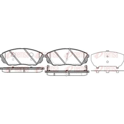 Immagine di REMSA 1041.12 Kit pastiglie freno Assale anteriore con segnalatore acustico usura foglio adesivo accessori KIA: SORENTO 1