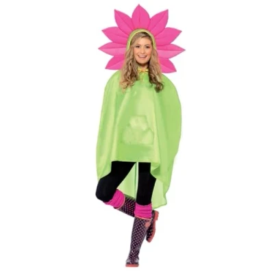 Immagine di Smiffys Party Poncho Fiore, con sacco corda