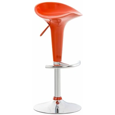 Immagine di CLP Sgabello Design Saddle In Plastica I Penisola Cucina Con Poggiapiedi Girevole Regolabile Alt. 60 81 CM, Colore:arancione