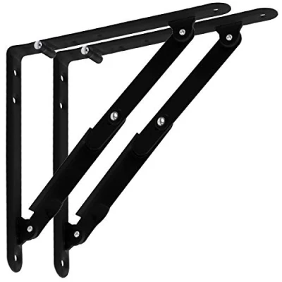 Immagine di 1 Paio SO TECH® Reggimensola Pieghevole Supporto Mensole Piegabile / 205 x 200 25 mm/Acciaio nero/Guarnitura