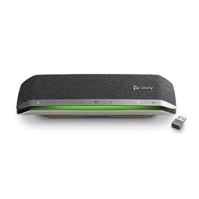 Immagine di Poly Sync 40+, Vivavoce per Conferenze Senza Filo, Connessione Bluetooth 5.1, USB A e C, Audio Full Duplex con Riduzione Rumore ed Eco, Autonomia 30 Ore, Compatibile Windows 10 macOS, Nero