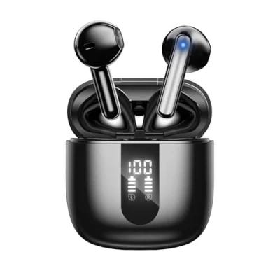 Immagine di JBES Cuffie Bluetooth, Auricolari Bluetooth 5.4 In Ear Stereo con 4 Microfono ENC, 60 Ore Cuffiette Wireless Cancellazione Rumore, IP5 Auricolare per iPhone e Androide, Earbuds (Ossidiana)