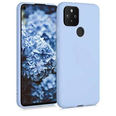 Immagine di kwmobile Custodia Compatibile con Google Pixel 5 Cover Back Case per Smartphone in Silicone TPU Protezione Gommata blu chiaro matt