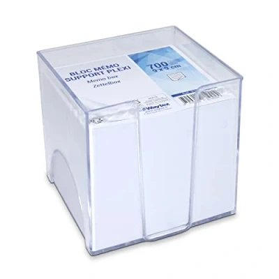 Immagine di WAYTEX 931150 Blocco note con 700 foglietti bianchi, 9 x cm, supporto in plastica trasparente