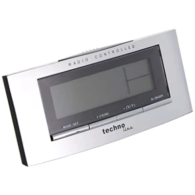 Immagine di TechnoLine WT 182 Orologio Radio, Argento, 14x3.5x6.3 cm