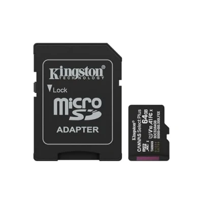 Immagine di Kingston Canvas Select Plus Scheda di memoria microSD 64GB microSDXC Gen3 100MB/s A1 Adattatore SD incluso SDCS3/64GB