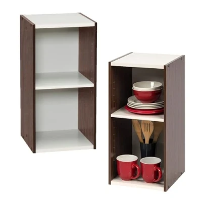 Immagine di Iris Ohyama, Libreria/scaffale per armadietto a 2 livelli/mobili laterali/scaffale salvaspazio, Modulare, Altezza mensola regolabile 3,2 cm, Ufficio, Casa Space Saving Shelf UB 6030 Marrone