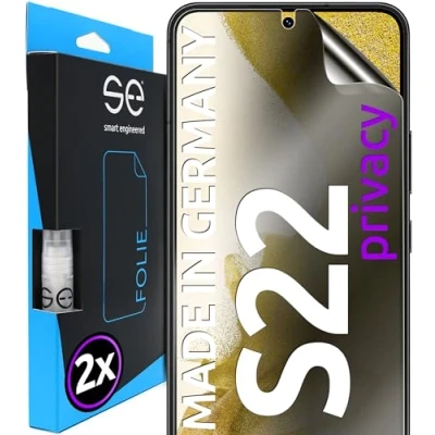 Immagine di smart engineered S.E Pellicola Protettiva Privacy per Samsung Galaxy S22, Set da 2 pellicole protettive in Germania, Anti Spy, Senza Polvere, Bolle, S22