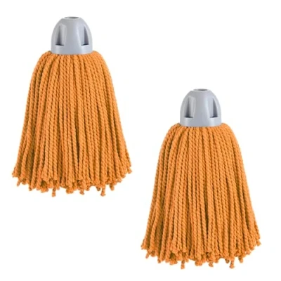 Immagine di MAYA Mop MAX Pro FILO Pulizia efficiente e durevole per superfici lisce. 100% microfibra. Extra assorbente strizzabile. Filettatura universale. Confezione da 2 mozzi arancioni