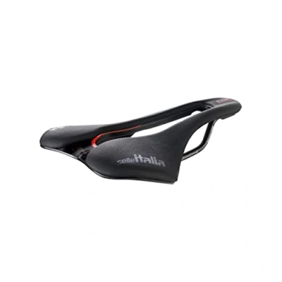 Immagine di Selle Italia SLR Boost KC Manganese Superflow Sella Bicicletta con Design Classico SLR, Bici da Strada Comoda in Gel e Foro Taglia L3, Nero/Rosso
