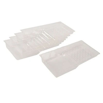 Immagine di Silverline Tools 450193 usa e getta vaschetta Liner, trasparente, 100 mm, set di 5 pezzi
