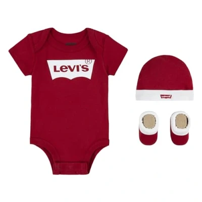 Immagine di Levi&#039;s Classic Batwing Infant Bootie Boxed SET Berretto per bambini, Taglia: 68 80, Red
