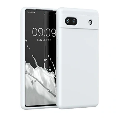 Immagine di kwmobile Cover per Google Pixel 6a Custodia Back Case Smartphone in Silicone TPU Protezione Gommata bianco matt