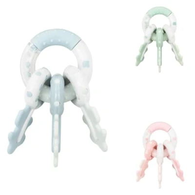 Immagine di Kikkaboo Baby Rattle Keychain Teether 3 Keys Gripper da mesi, colorazione:blu