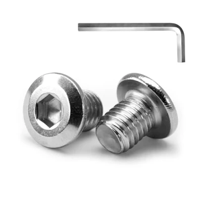Immagine di MINHER M6 x 10mm 20Pcs Testa Piatta Esagono Incassato Viti Bulloni, Bulloni Per Mobili, Acciaio Inossidabile A2 V2A, Filettatura Completa (con Chiavi a Brugola)