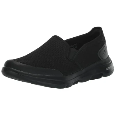 Immagine di Skechers Go Walk 5 Apprize, Scarpe da Ginnastica Infilare Uomo, Nero Black Textile Synthetic Trim Bbk, 39.5 EU